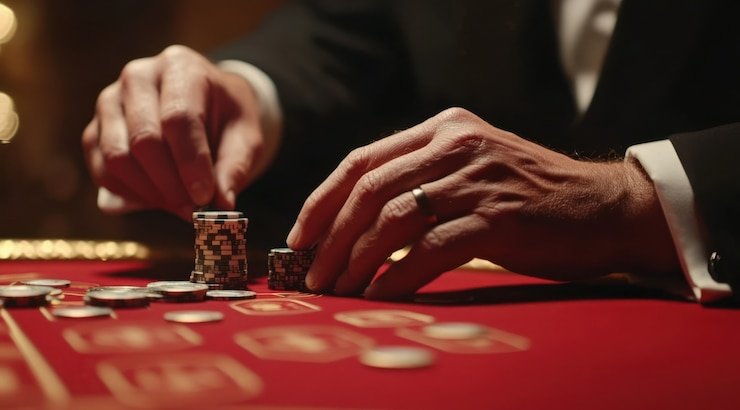 xin77 login Treasures Aztec live dealer studio with tablet interface showing bet placement
